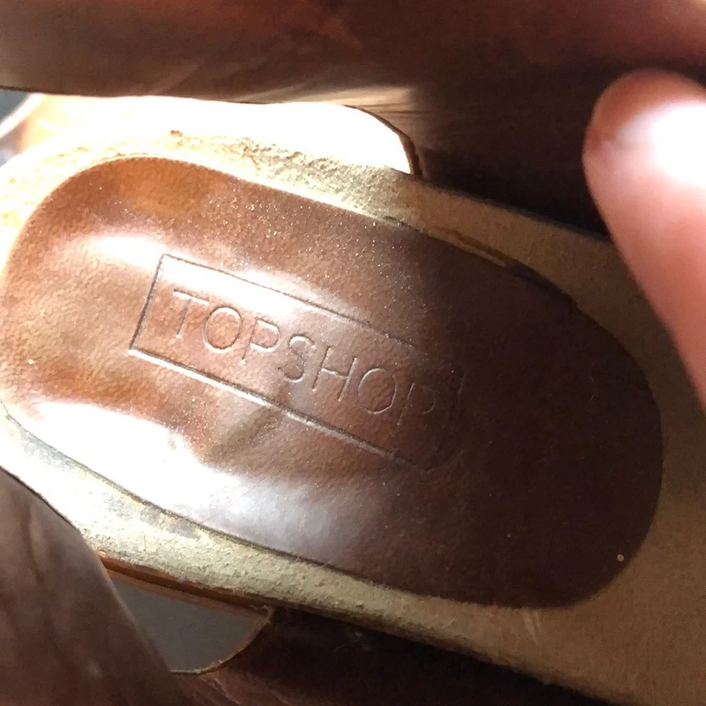 Topshop Italian Leather Gladiator Sandal Heel 8